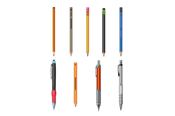 Pencil Set Cartoon Vector Art Guide