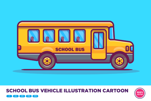School Bus Vehicle Illustration Cartoon: A Versatile Design Asset for Modern Creators