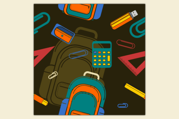 School Stuffs Dark Seamless Pattern Guide
