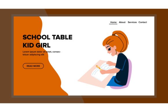 School Table Kid Girl Vector: A Guide
