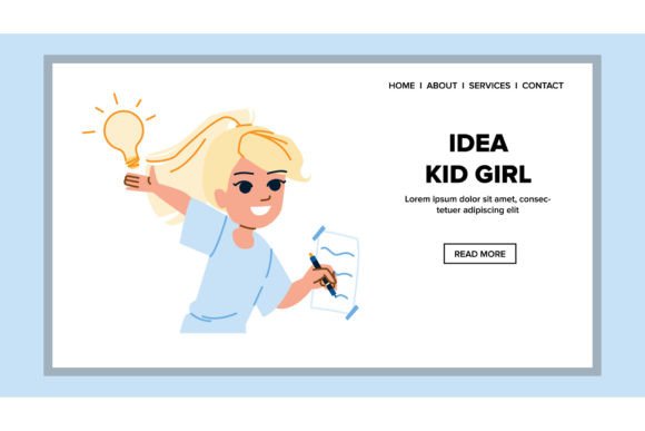 Unlocking Creative Potential with Idea Kid Girl Vector Illustrations