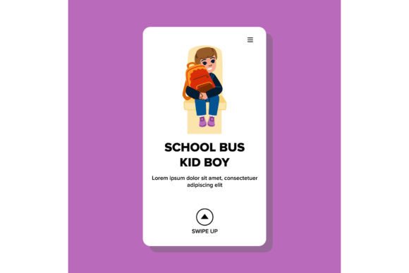 Using School Bus Kid Boy Vector for Design