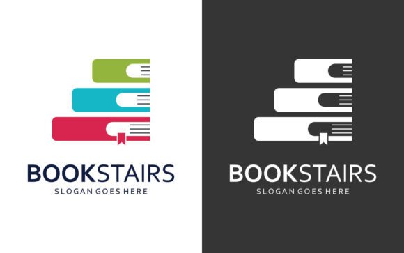 Vector Book Stairs Logo Template Guide